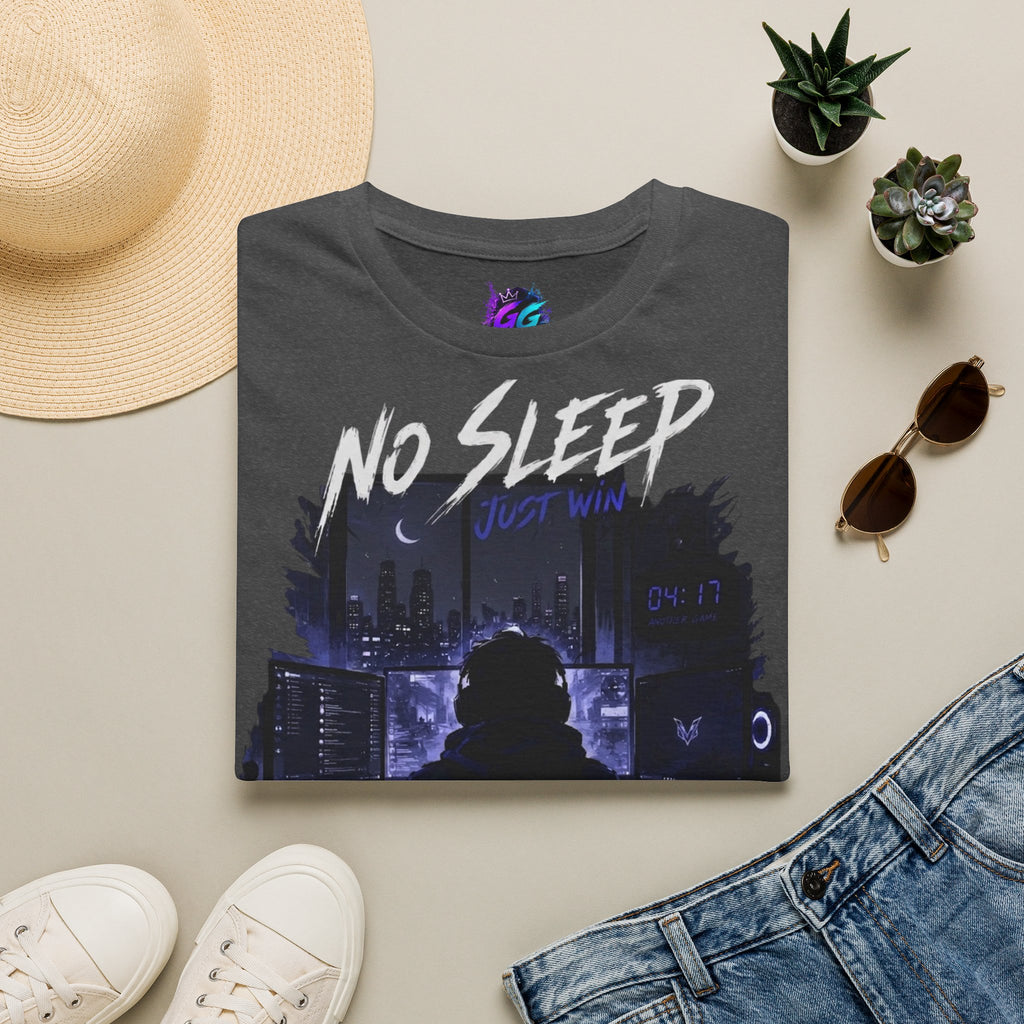 No Sleep "Just Win" Graphic T-Shirt — Gamer Night City Tee