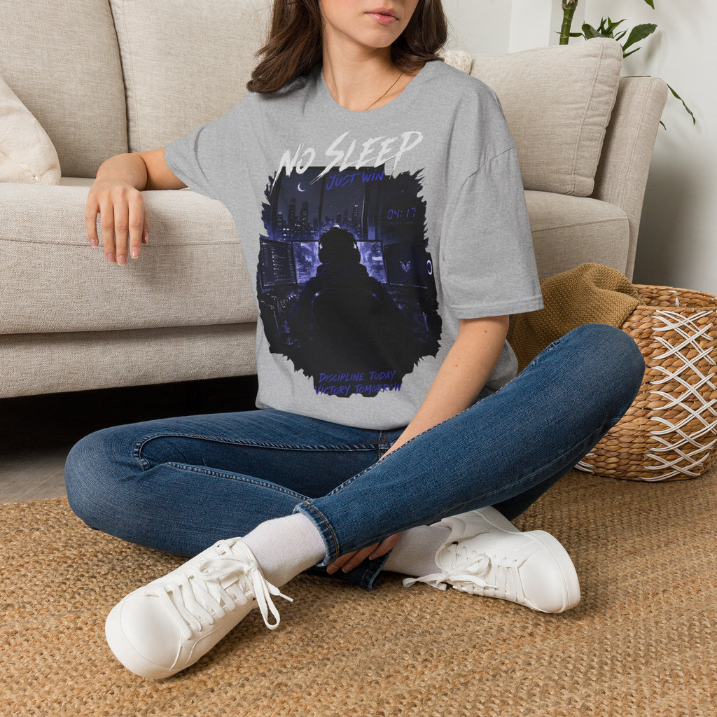 No Sleep "Just Win" Graphic T-Shirt — Gamer Night City Tee