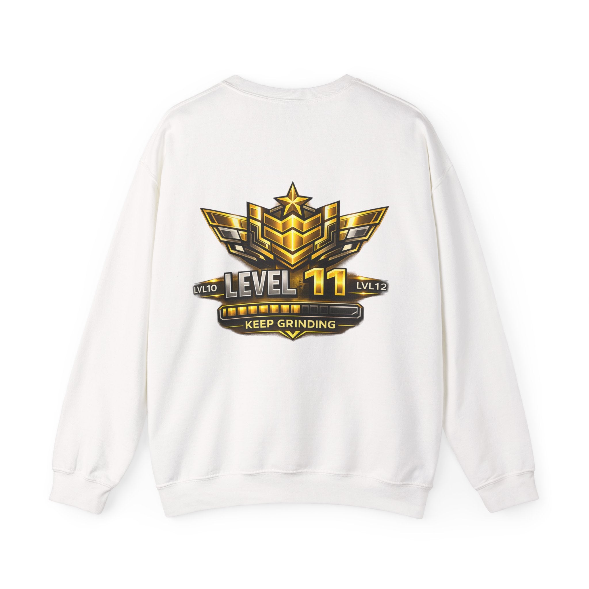 Level 11 Crewneck Sweatshirt — Gamer Badge "Keep Grinding"