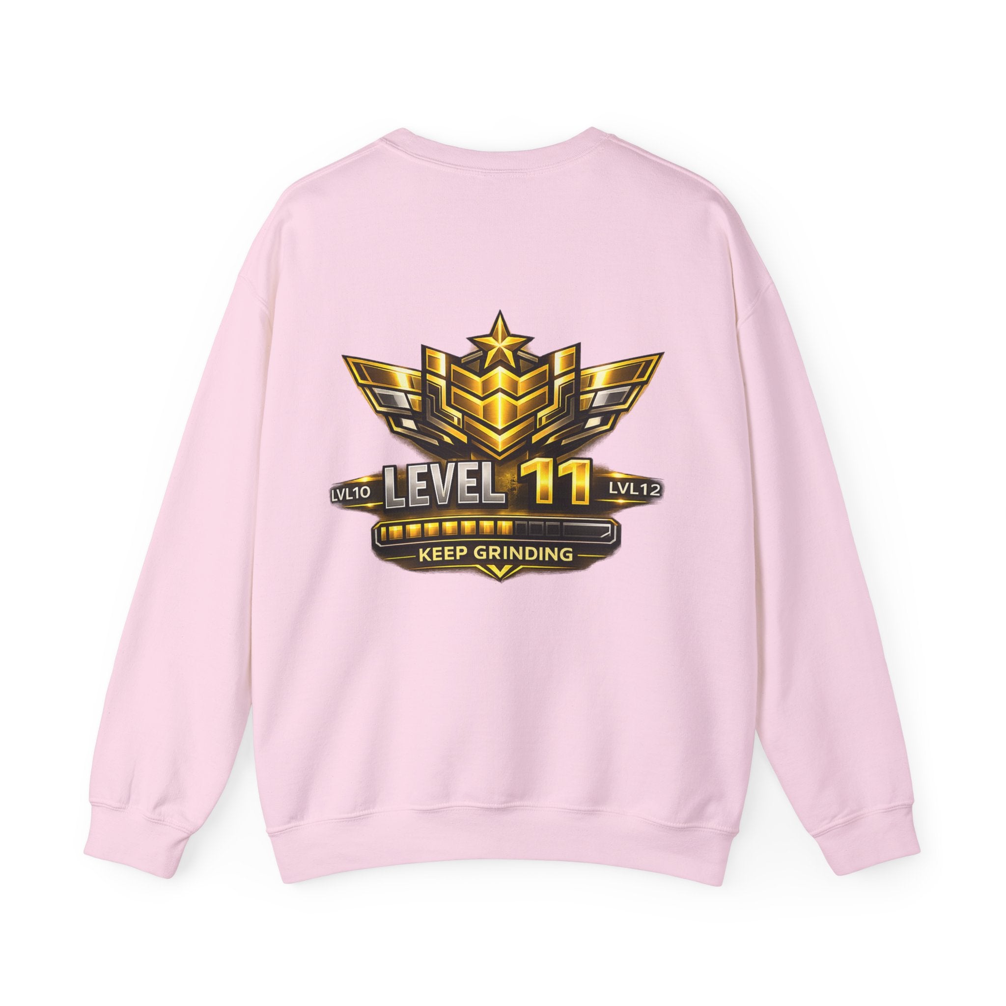 Level 11 Crewneck Sweatshirt — Gamer Badge "Keep Grinding"