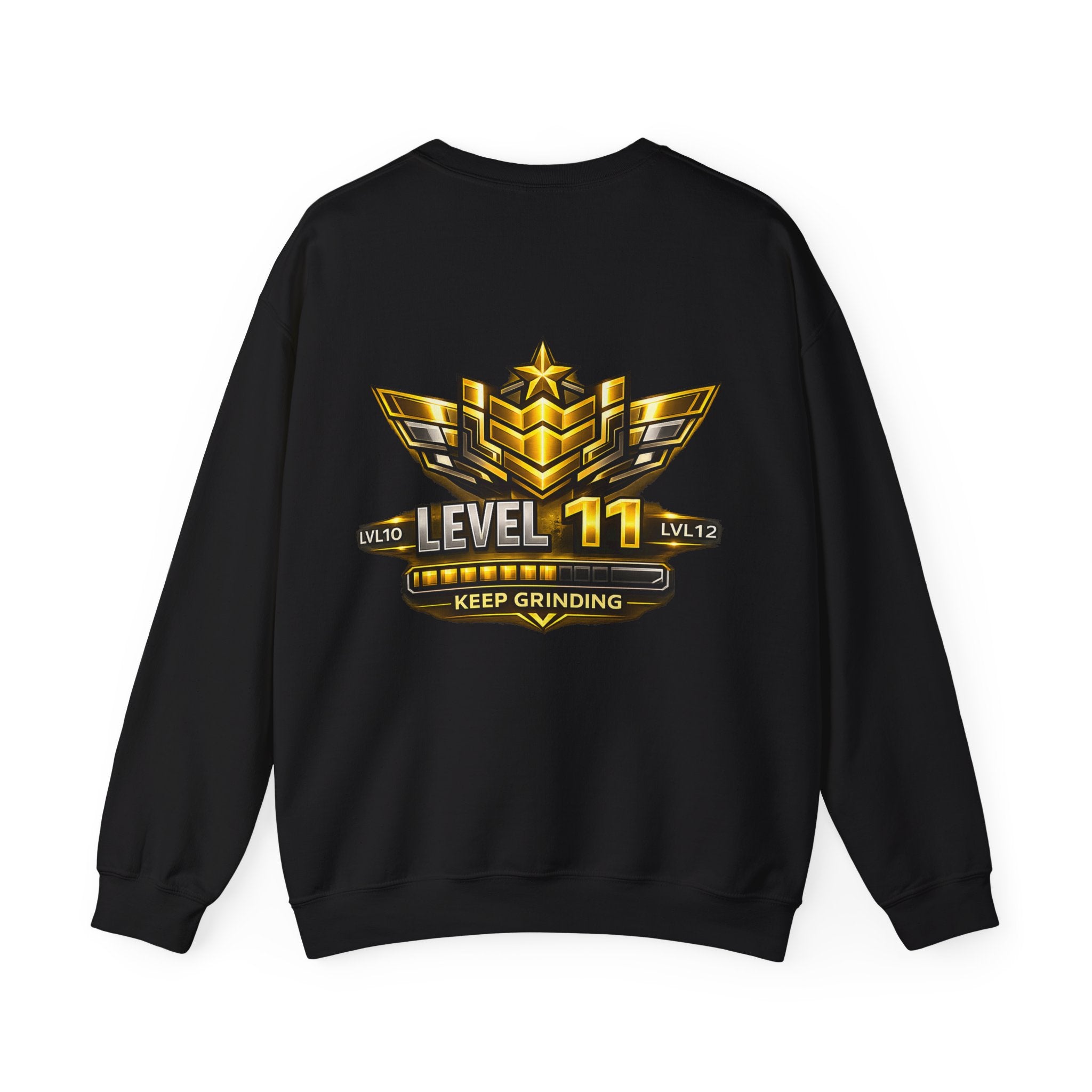 Level 11 Crewneck Sweatshirt — Gamer Badge "Keep Grinding"