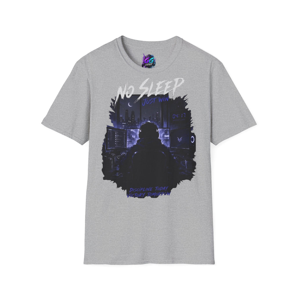 No Sleep "Just Win" Graphic T-Shirt — Gamer Night City Tee